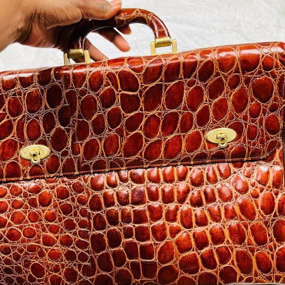 Rare Vintage Atelier Jeannette Leather Croc Embossed set made in Germany - Picture 15 of 16